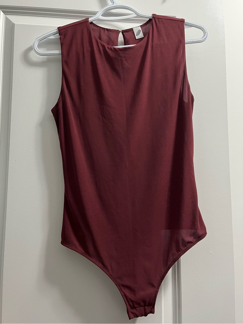 Sleeveless Burgundy Women’s Mesh Bodysuit